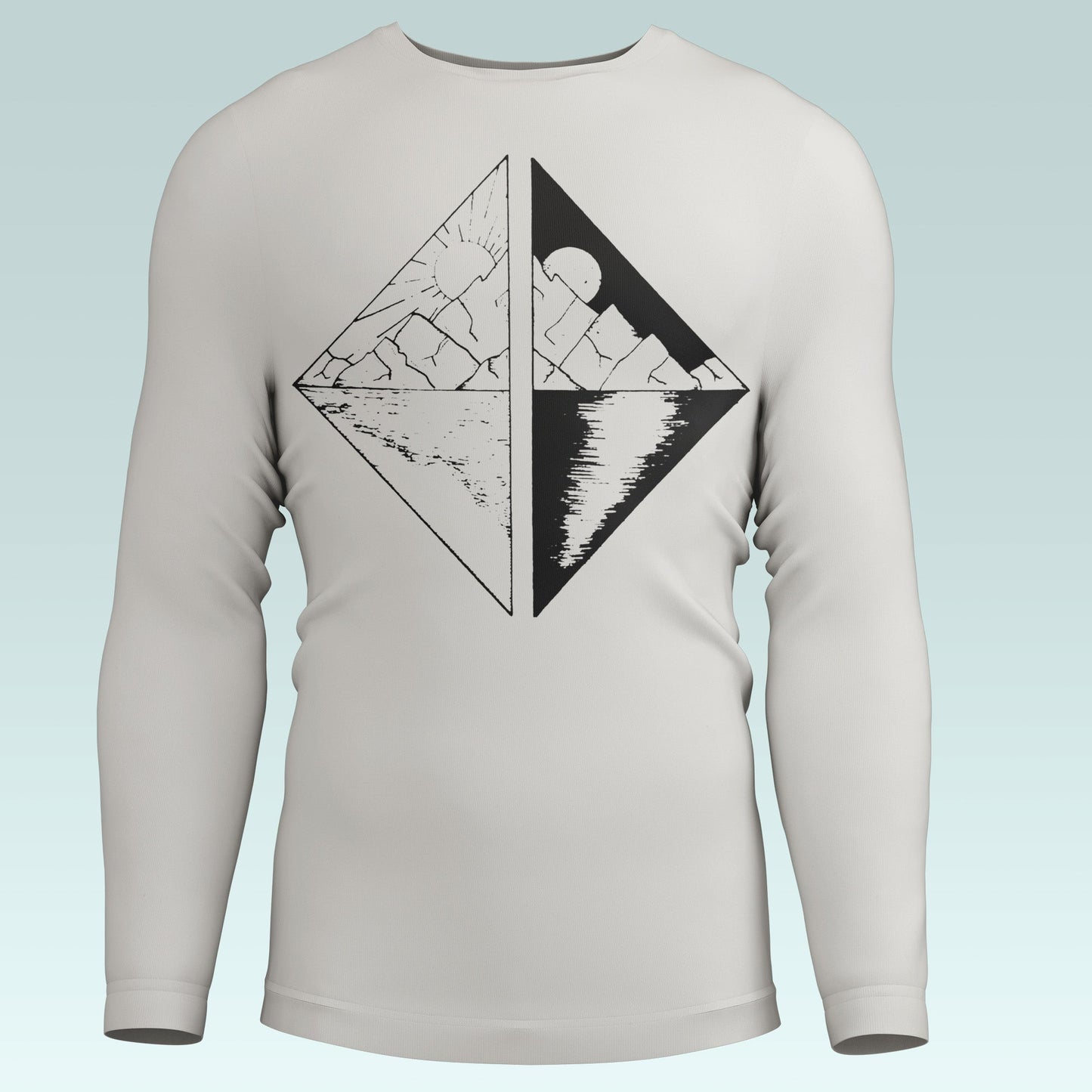 Mountain Reflection - Geometric Nature Graphic T-Shirt - Artisan Mirage