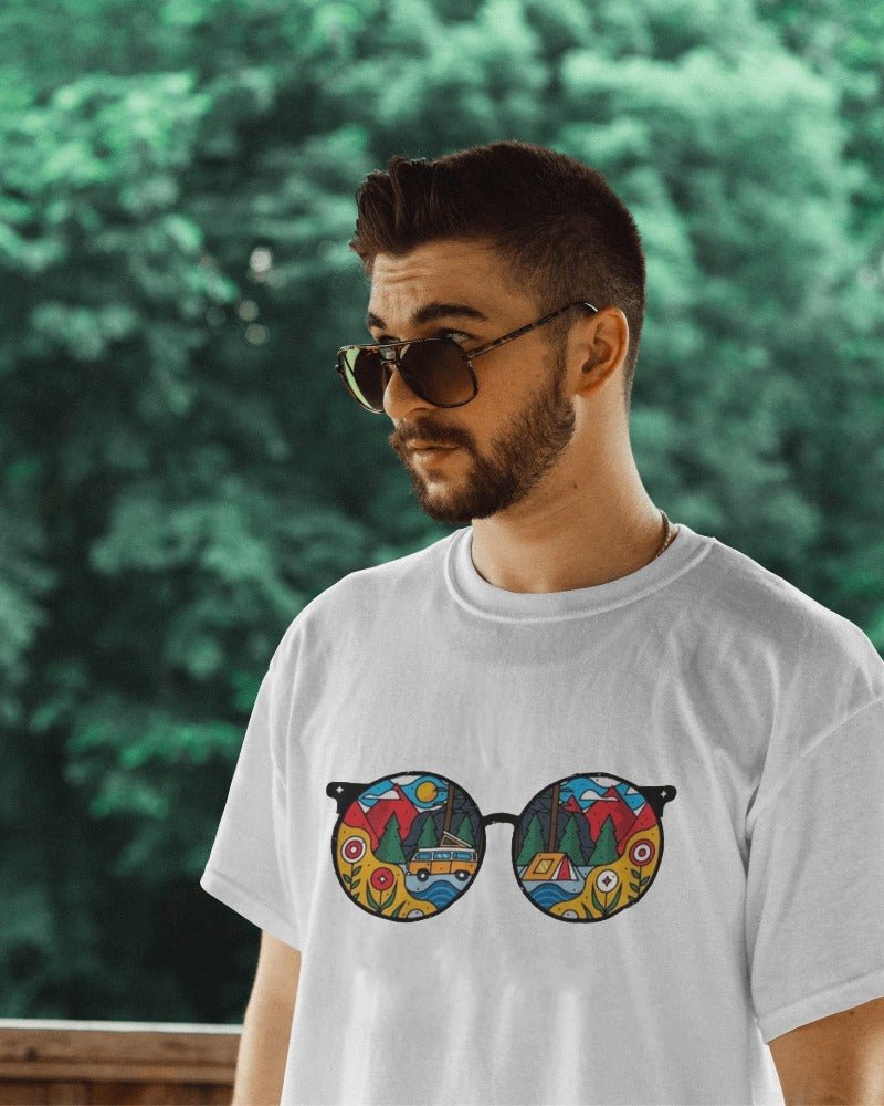 Retro Vibes - VW Bus Sunglasses Graphic T - Shirt - Artisan Mirage