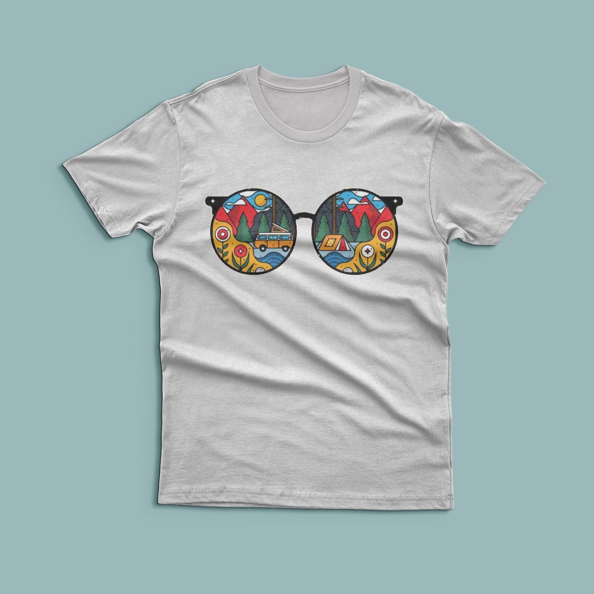 Retro Vibes - VW Bus Sunglasses Graphic T - Shirt - Artisan Mirage