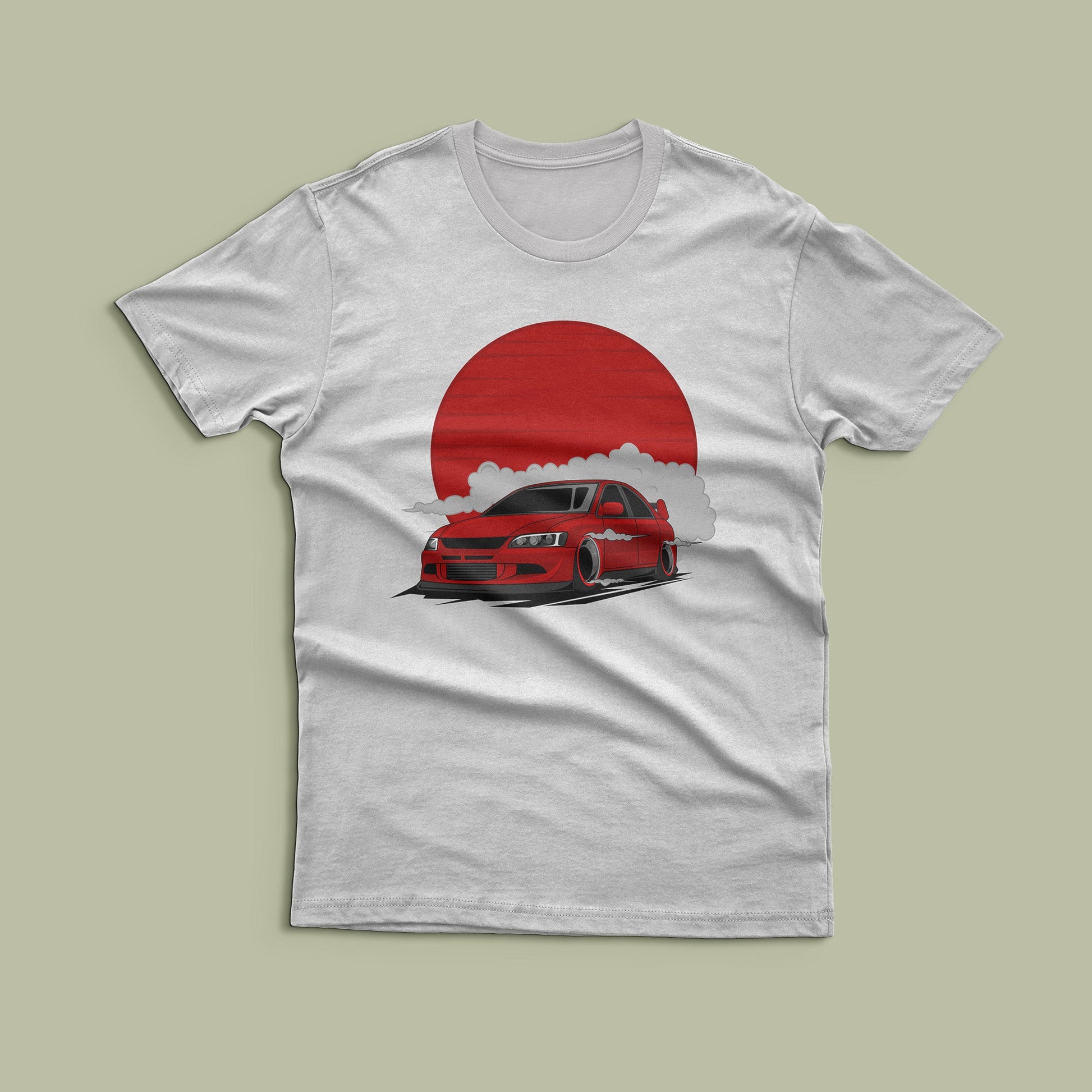 Rising Sun - Classic Red Car Graphic T - Shirt - Artisan Mirage