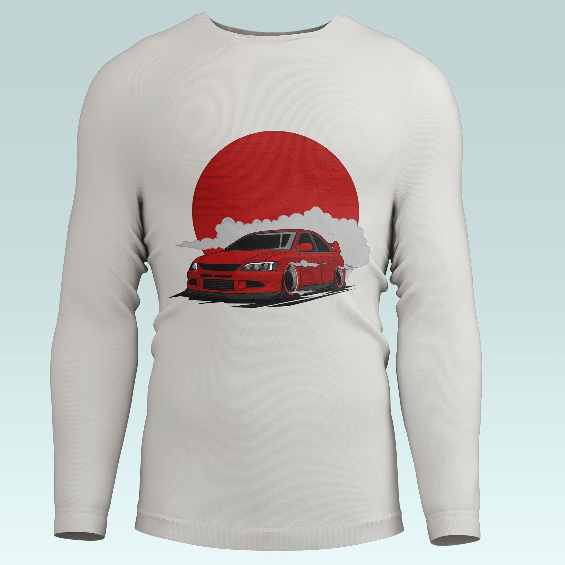 Rising Sun - Classic Red Mitsubishi Evo Graphic T-Shirt - Artisan Mirage