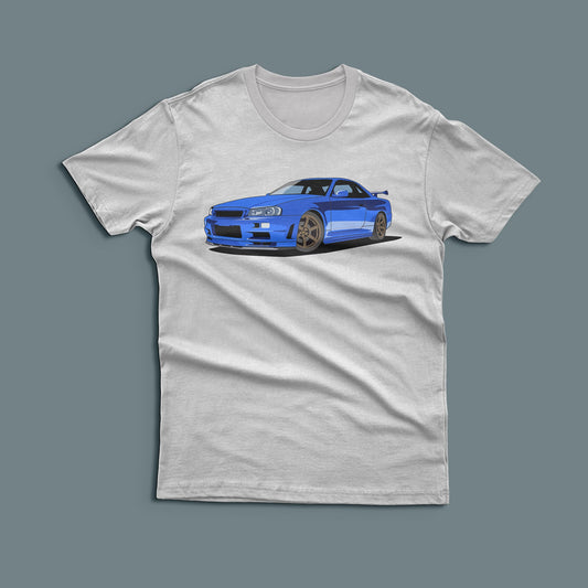 Speed Thrills - Blue Sports Car Graphic T - Shirt - Artisan Mirage